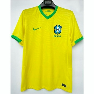 เสื้อกีฬาแขนสั้น ลายทีมชาติฟุตบอล Brazil Yellow 23 24 ชุดเหย้า สําหรับผู้ชาย