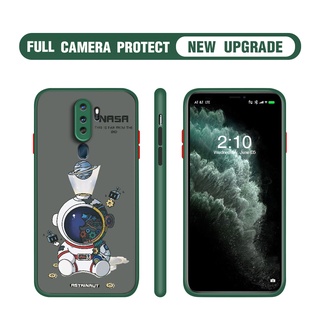 Astronaut เคส OPPO A11X A5 A9 2020 F11 Pro Phone Case กันกระแทก ขอบเหลี่ยม หนังแข็ง น่ารัก ลายการ์ตูน สีดำ ชุบ ลายสี เคส หรูหรา วันพีช ของผู้ชาย เคสโทรศัพท์