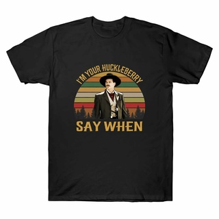 เสื้อยืด พิมพ์ลาย Doc Holliday Tombstone I₪ ̄M Your Huckleberry Say สไตล์วินเทจ สําหรับผู้ชาย