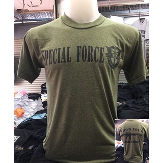 เสื้อยืดทหาร Special force สไตล์วินเทจ  แนว US Army ตะเข็บเดี่ยวบนล่าง ผ้าบาง 50/50 ผ้านิ่มใส่สบาย