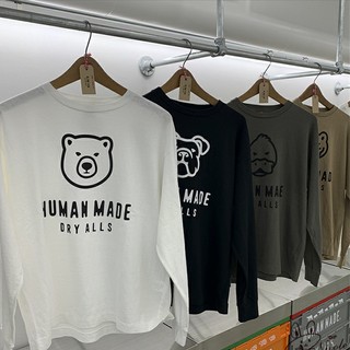 【พร้อมส่ง】เสื้อยืดแขนยาวพิมพ์ลายการ์ตูนสัตว์แฮนด์เมดโดย Nigo