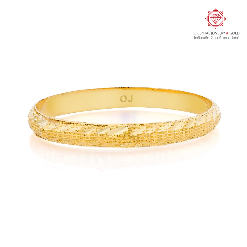 [ผ่อน 0%] OJ GOLD แหวนทองแท้ นน. 0.4 กรัม 96.5% ปอกมีดตัดลาย ขายได้ จำนำได้ มีใบรับประกัน แหวนทอง แหวน