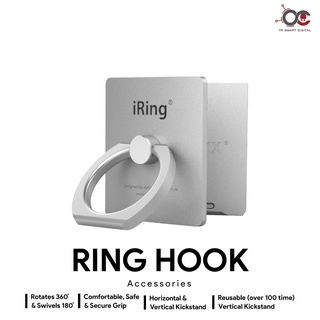 Ring Hook iRing แหวนล็อคโทรศัพท์กับนิ้ว 360องศา ติดหลังโทรศัพท์ ที่คล้องนิ้ว น้ำหนักเบา