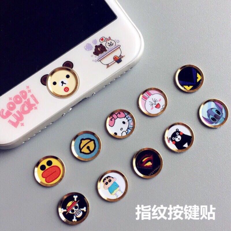 [ซื้อ 5 แถม 1] ขายดี สติกเกอร์ติดปุ่มสแกนลายนิ้วมือ ลายการ์ตูน สําหรับ Iphone 7 8plus i5s ipadPRO Apple 6shome