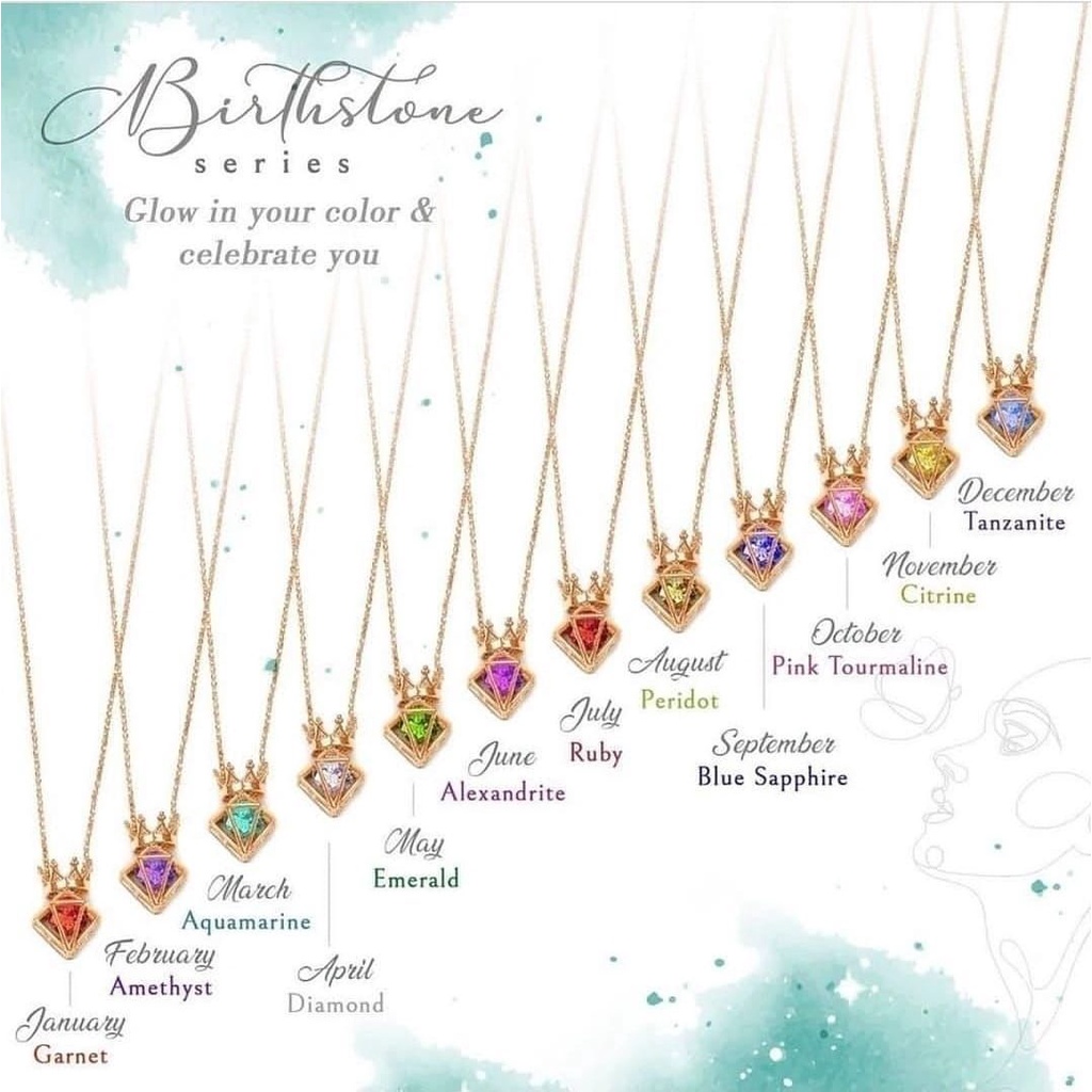 Birthstone KL/Brithstone สร้อยคอทองคํา 750 (17K) และ 700 (16K)