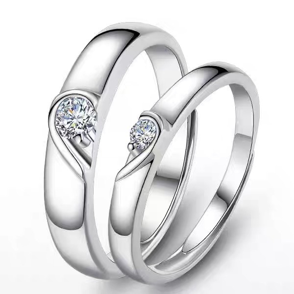 แหวนเพชรแพลตตินั่ม PT950 1 กะรัต 2 กะรัตแท้ D color moissanite แหวนตัวเมียทองคำขาว 24k แหวนข้อเสนอการแต่งงานชาย