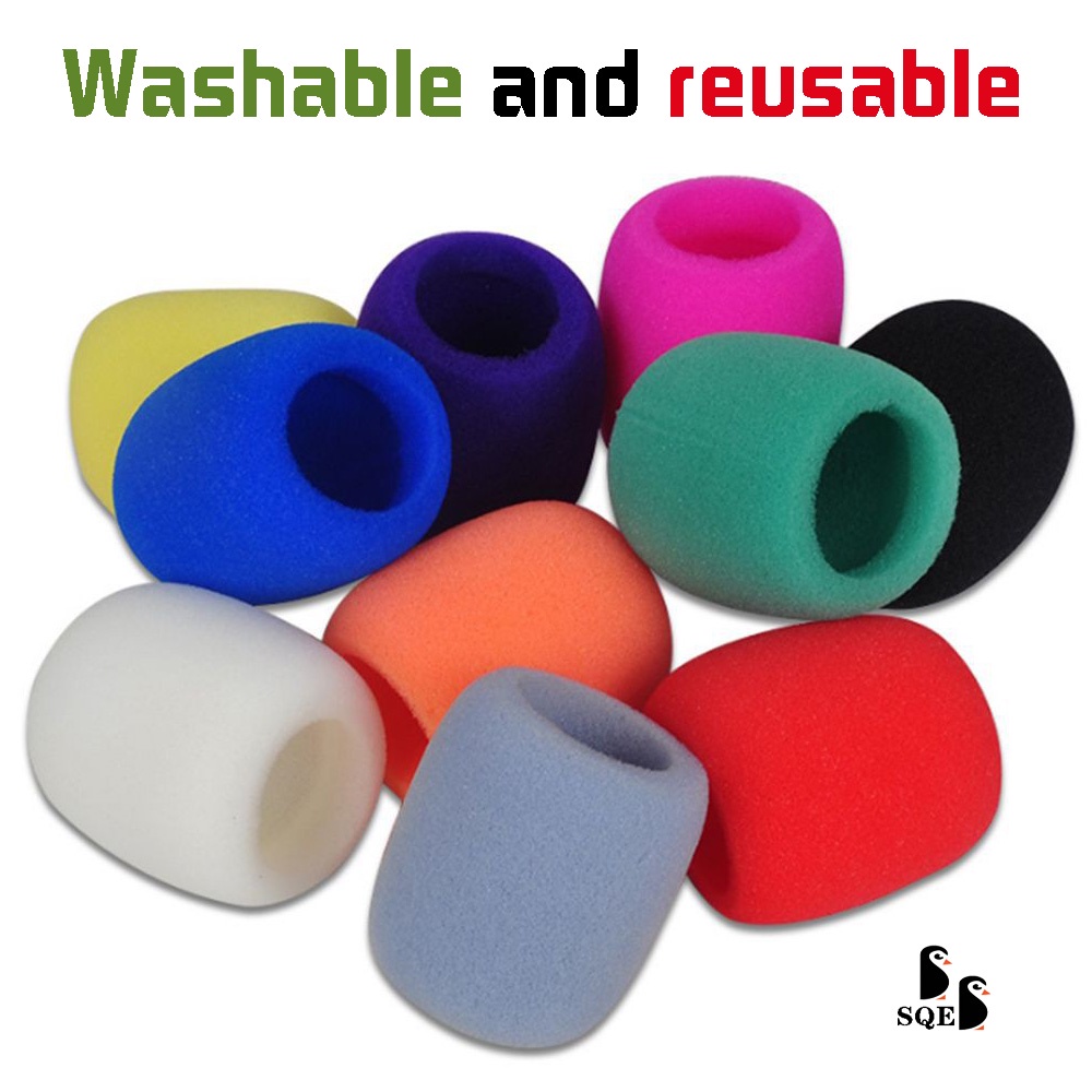 [Washable] ฟองน้ําครอบไมโครโฟน แบบหนา กันเสียงรบกวน กันม้วน ใช้ซ้ําได้ สําหรับคาราโอเกะ KTV 5 10 ชิ้