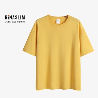 RINASLIM เสื้อยืด oversize สีเหลือง เสื้อยืดผู้ชาย เสื้อยืดผู้หญิง