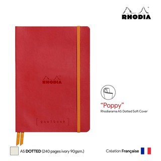 Rhodia Goalbook (A5) Dotted Soft Cover (Poppy) - สมุดโน๊ตปกอ่อน Rhodia ขนาด A5 ลายจุด สีแดงป๊อปปี้