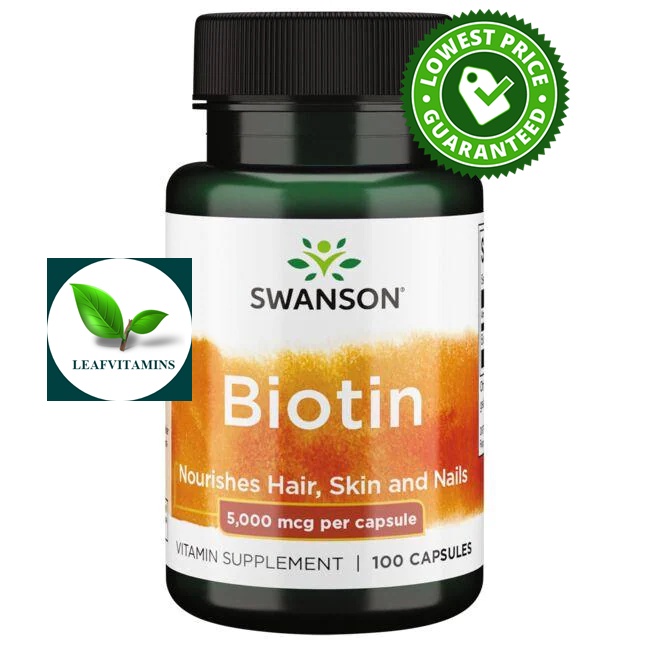 Swanson Biotin 5000 Mcg / 100 Capsules | Shopee Thailand