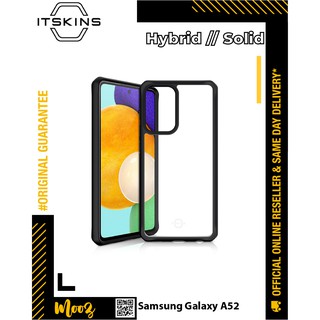 Itskins - HYBRID // เคสแข็ง สําหรับ Samsung Galaxy A52 - สีดําล้วน และสีดําใส