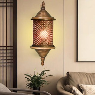 โคมไฟติดผนัง โคมไฟไม้ไผ่ โคมไฟติดเสา Bamboo lamp โคมไฟตกแต่งโรงแรม ตกแต่งบ้าน จัดส่งฟรี LuckyThailand