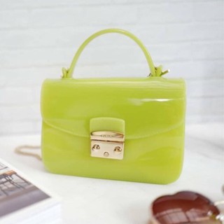 (ผ่อน0%) กระเป๋าสะพายข้าง FURLA CANDY MINI CROSSBODY สีเขียวอ่อน