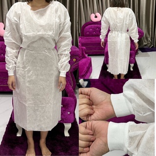 ชุดกาวน์ใยสังเคราะห์ใช้แล้วทิ้ง เสื้อกาวน์ผ้าสปันปอนด์ ชุดสั…