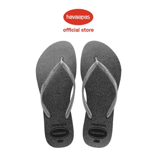 Havaianas รองเท้าแตะ ลิปกลอส แบบบาง สีดํา สําหรับผู้หญิง