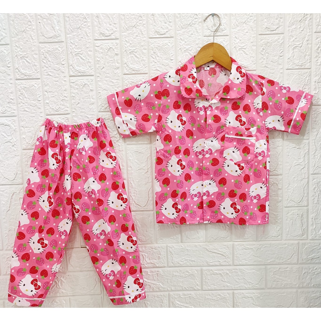 CHILDRENS SLEEPWEAR WITH GIRLS MOTIF // CHILDRENS SLEEPWEAR KITTY PINK