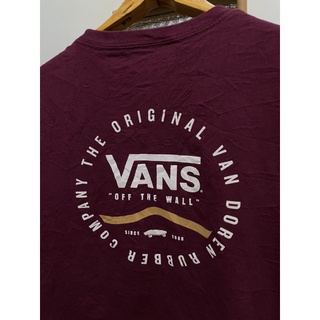 เสื้อยืดผ้าฝ้ายพิมพ์ลายแฟชั่นเสื้อยืดสเก็ตมือสอง VANS OFF THE WALL Size M มือ2