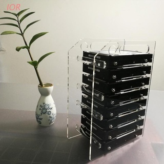 IOR 3.5 In DIY Acrylic Hard Disk Bracket Bay Desktop Computer External Hard Drive Shelf Rack HDD Storage Box Organizer Case