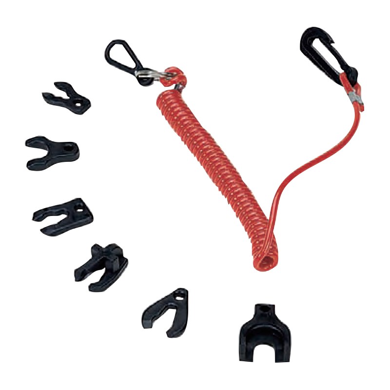 ตัวตัดการทำงานเครื่องยนต์เรือ 7 หัว Set Kill 7 Switch Keys with Coil Lanyard [LALIZAS - 198044]