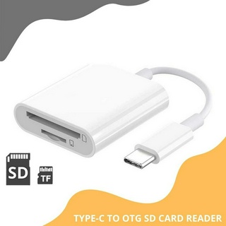 Type C Card Reader USB-C to SD Card 2in1  เครื่องอ่านการ์ดพอร์ตเดียว การ์ด SD กล้องเครื่องอ่านการ์ด Type-c to TF+SD