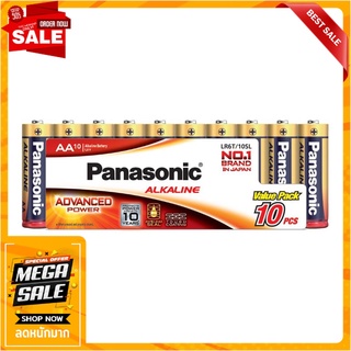 ถ่านอัลคาไลท์ PANASONIC AA LR6T แพ๊ค 10 ก้อน ไฟฉายและอุปกรณ์ ALKALINE BATTERY PANASONIC AA LR6T PACK 10