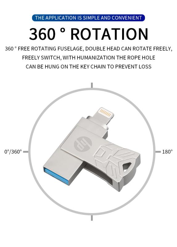 HP 2 in 1 USB Flash Drive u Disk Encrypted USB Memory Stick for iPhone /Laptop/Computer 512GB