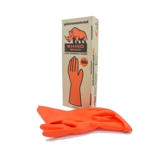 (ยกกล่อง 12 คู่) Poly-Brite โพลี-ไบรท์ Rhino ถุงมือยาง ถุงมืออเนกปรสงค์ สำหรับงานหนัก เนื้อหนา ทนทานพิเศษ