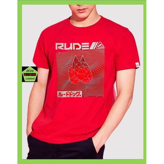 Rudedog เสื้อคอกลม ชาย หญิง รุ่น Big Head สีแดง