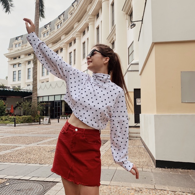 Ctc19wff365os เสื้อคอเต่าไหมพรมสีขาวดาวทหารเรือ