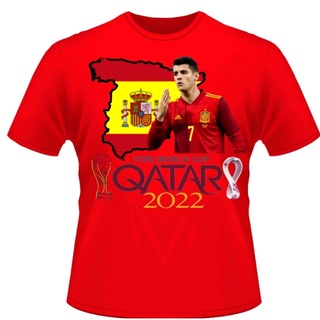 คอลูกเรือเสื้อยืดลําลอง พิมพ์ลาย FIFA WOLRD CUP QATAR 2022 Head สําหรับผู้ชายS-5XL