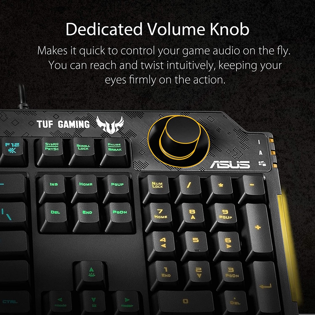 ASUS RA04 TUF GAMING K1/TH (RGB LED) KEYBOARD (เกมมิ่งคีย์บอร์ด) [แป้นพิมพ์ภาษาไทย] [90MP01X0-BKLA00]