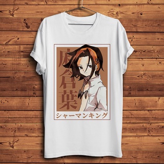 เสื้อยืดแขนสั้นลําลอง พิมพ์ลายอนิเมะ Asakura Yoh SHAMAN KING สีขาว สไตล์ญี่ปุ่น สําหรับผู้ชาย และผู้หญิง