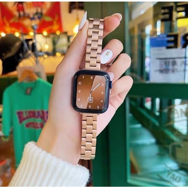 สายนาฬิกาข้อมือ สเตนเลส สําหรับ สาย applewatch series 7 6 5 4 3 2 1 ขนาด 41 มม. 45 มม. 38 มม. 40 มม. 42 มม. 44 มม. สายนาฬิกา applewatch