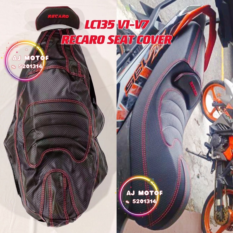 LC135 V1-V7 SARUNG COVER RACING ที่นั่ง RECARO YAMAHA V2 V3 V4 V5 V6 KAIN SIT DUDUK SPONGE SAKORN SA
