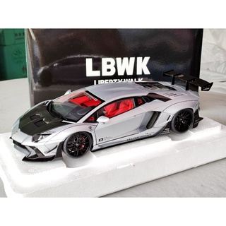 โมเดลรถAVENTADOR 1/18 Autoart 79181 LIBERTY WALK LBWORKS LAMBORGHINI AVENTADOR LIMITED EDITION MATT METALLIC SILVER 1:18