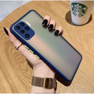 รุ่นใหม่ !! Case OPPO A94 เคสออปโป้ เคสกันลอยกล้อง เคสกันกระแทก ปุ่มสีผิวด้าน ขอบนิ่มหลังขุ่น Oppo A94