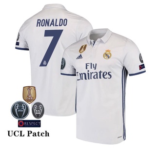 เสื้อกีฬาแขนสั้น ลายทีม Real Madrid CF Cristiano Ronaldo 16/17 ชุดเหย้า