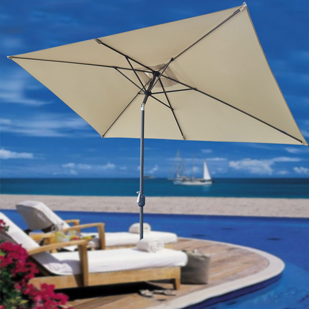 ร่มกันแดด2x3m Garden Outdoor Parasol With Sturdy Ribs Beach Umbrella