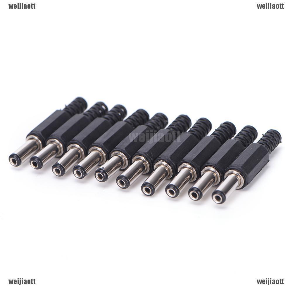 WEIJIAOTT อะแดปเตอร์เชื่อมต่อ 5.5 x 2.1 มม. DC Male Jack Plug 10 ชิ้น 5.5 x 2.1 มม.