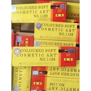 Coloured Soft Cosmetic Art Eyebrow Pencil ดินสอเขียนคิ้วเชือก ดินสอเขียนคิ้ว 1 โหล 12 แท่ง (มีสติ๊กเกอร์)