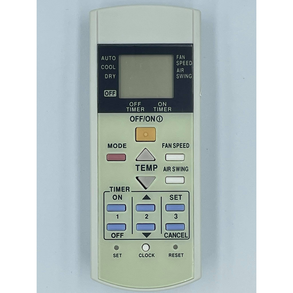 รีโมทแอร์ Panasonic รุ่น A75C2841/A75C3623/A75C3297 ใช้ได้สามรุ่นตามนี้ สังเกตดูจะมีปุ่ม Set/Clock/Reset