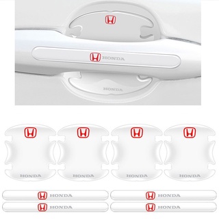 12 ชิ้น Honda/ฮอนด้า ฟิล์มใสกันรอยเบ้ามือจับประตูรถ สติกเกอร์โลโก้ ป้องกันรอยขีดข่วน สําหรับติดมือจับประตูรถยนต์ กันชน ประตูรถยนต์ กระจกมองข้าง แผ่นติดกันรอยรถยนต์ ฟิล์มกันรอย