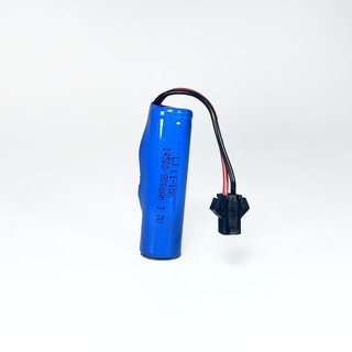 แบตเตอรี่ ขนาด 3.7 V. 800mAh หนึ่งเซล แจ็คดำ (สีน้ำเงิน)