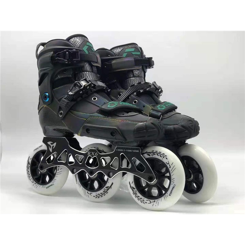 โรลเลอร์สเกต Carbon Fiber 3 Wheels RX6 Inline Seed Skating Sneaker for ...