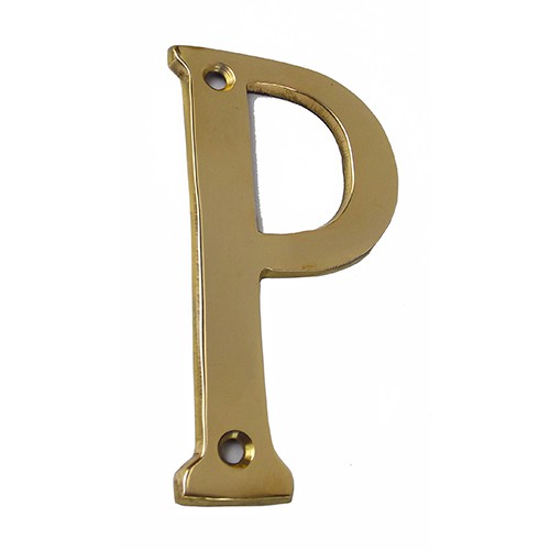 4" House Letters Apartment Business Shop แผ่นทองเหลือง / ตัวอักษรทองเหลือง - P