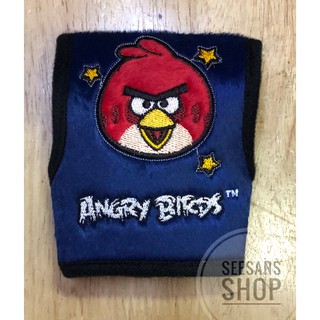 ผ้า#หุ้มเกียร์ออโต้แบบหัวเหลี่ยมกดด้านข้าง #Angry Birds สีน้ำเงิน  ลิขสิทธิ์แท้