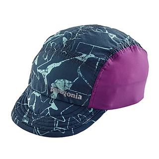 Patagonia AIRDINI CAP Rock Jigsaw - Dolomite Blue - หมวกสำหรับออกกำลังกาย  น้ำหนักเบา ระบายอากาศดี พับเก็บได้