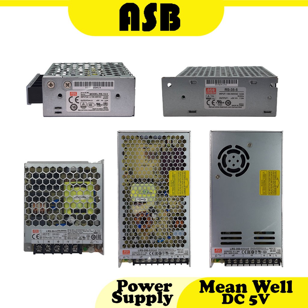 MEANWELL DC 5V Switching Power Supply ( 3A / 7A / 10A / 40A / 60A )