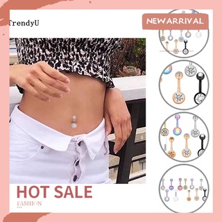 TRD Comfortable to Wear Piercing Stud Smooth Surface Belly Ring Reusable for Women