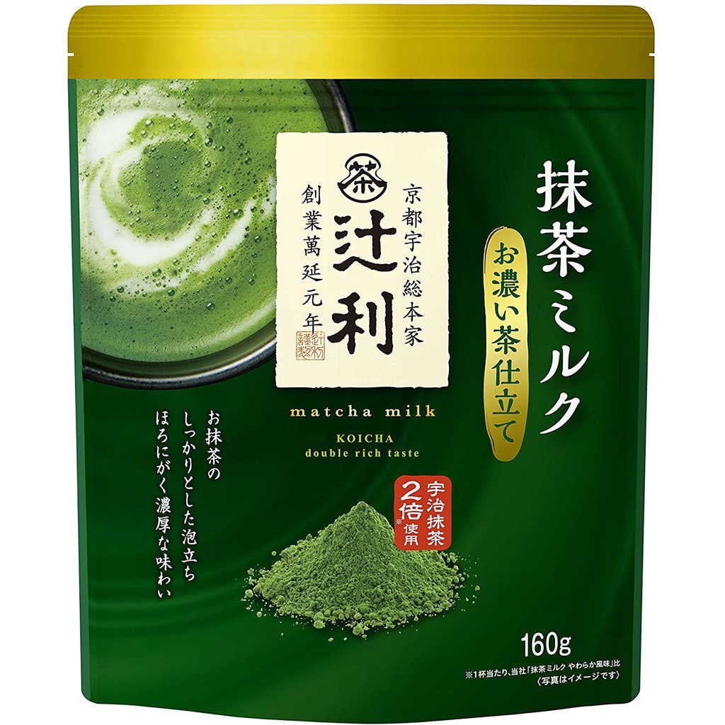 🔥 Tsujiri Matcha Milk Koicha Double Rich Taste ชาเขียวชงพร้อมดื่มทำจากชาเมืองอูจิ 160 กรัม